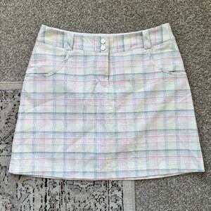 Plaid golf skort